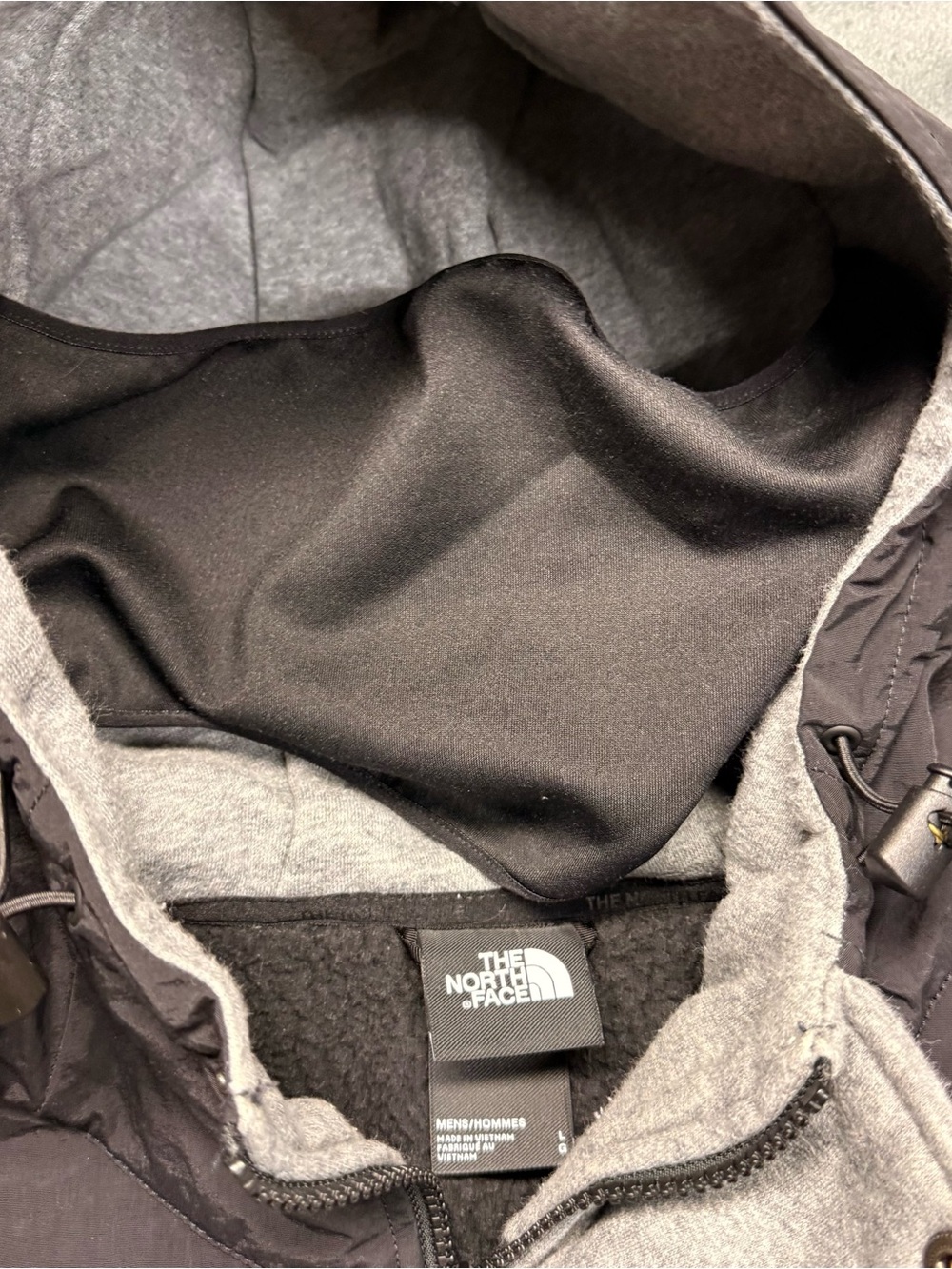 The North Face Black Jacket with Gray Fleece Lining